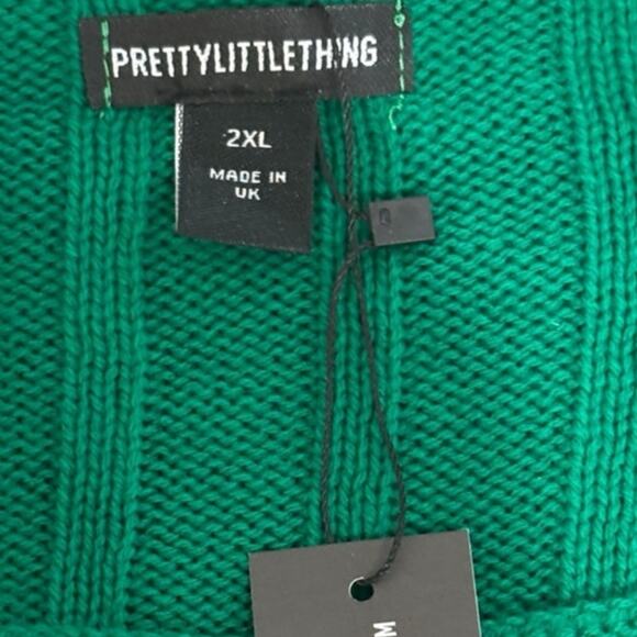 PrettyLittleThing Bright Green Crop Sweater Size XXL NEW - Picture 8 of 10